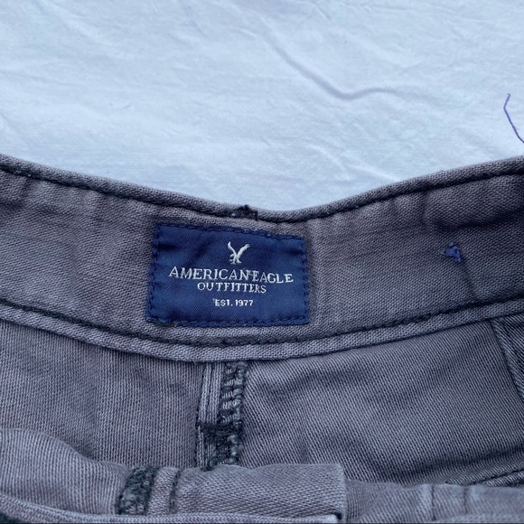 American Eagle Grey Jean Shorts with Button Fly - Picture 3 of 6